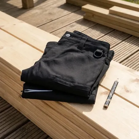Pack 2 shorts travail Mekong gris extensible 260g/m²