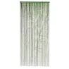 Rideau de porte en bambou peint motif tiges vertes - 90x200cm