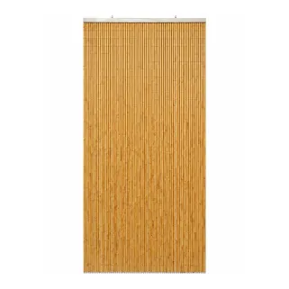 Rideau de Porte en Bambou Verni Naturel - 90x200cm - Style Zen & Protection Anti-Insectes