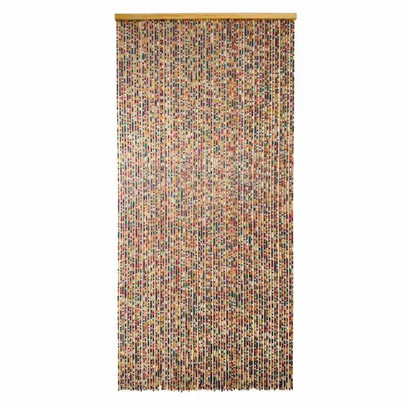 Rideau de porte en perles de bois Pop E535 - 90x200cm multicolore