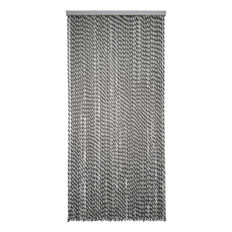 Rideau de porte en cordage tressé gris blanc 90x200 cm - Morel