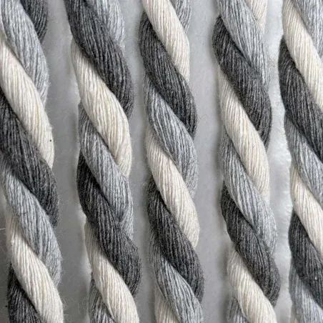 Rideau de porte en cordage tressé gris blanc 90x200 cm - Morel