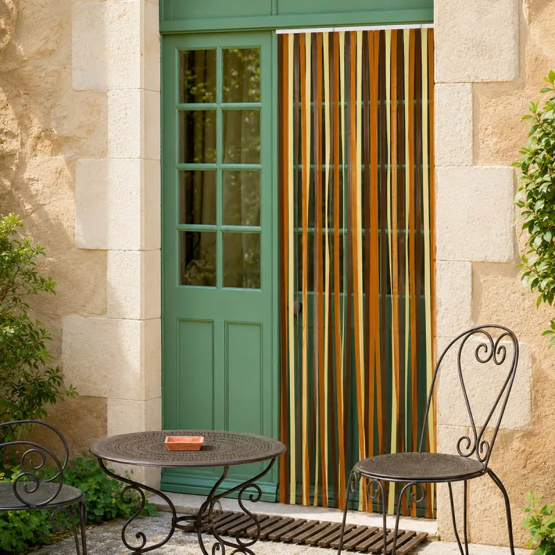 Rideau de porte plastique Antilles Brun - 90x220 cm - Protection anti-insectes