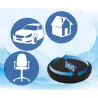 Assise pivotante en gel et mousse mémoire de forme 360° - Noir