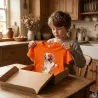 T-shirt enfant épagneul coton doux orange 6 à 12 ans