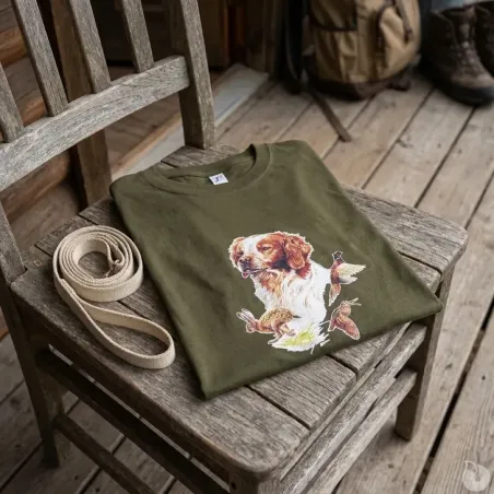 T-shirt kaki épagneul Bartavel®