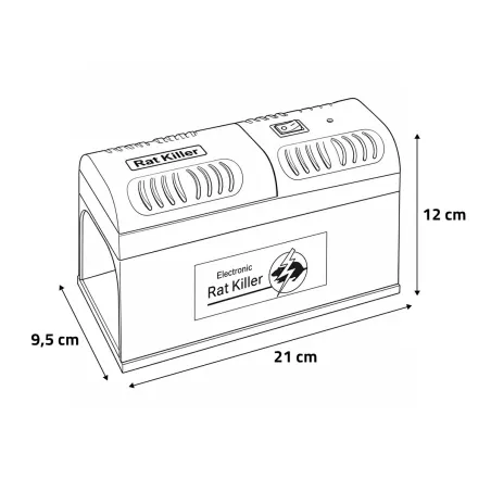 Piège à rongeurs électronique 7000 v à l'unité 21x9,5x12cm