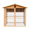 Pigeonnier bois 3 cases avec volière galvanisée – 130x160 cm
