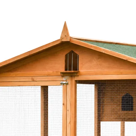 Pigeonnier bois 3 cases avec volière galvanisée – 130x160 cm