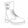 Chaussures tactique Rangers type militaire cuir semelle Goodyear® noire
