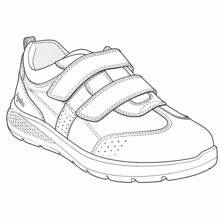 Baskets cuir scratch double velcro Strech semelle PVC