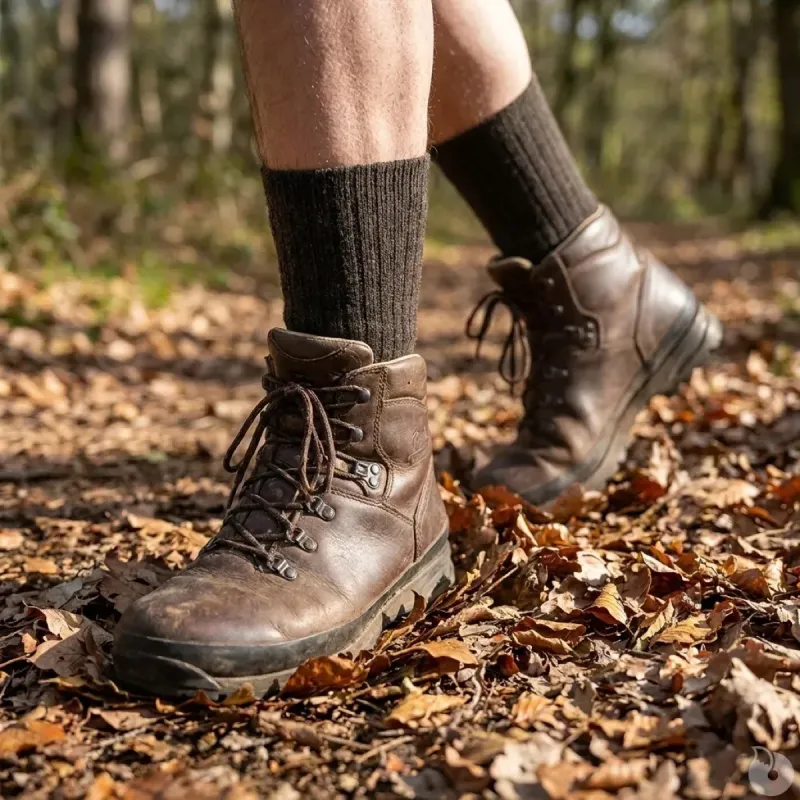 Chaussettes mérino kaki non-comprimantes 80% laine 15% polyamide