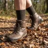 Chaussettes mérino kaki non-comprimantes 80% laine 15% polyamide