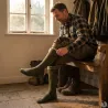 Chaussettes hautes cerf kaki laine mérino 40% - Mixte