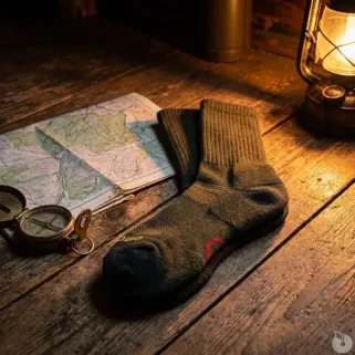 Chaussettes mérino anti-tiques kaki 65% laine SILTAX AG+
