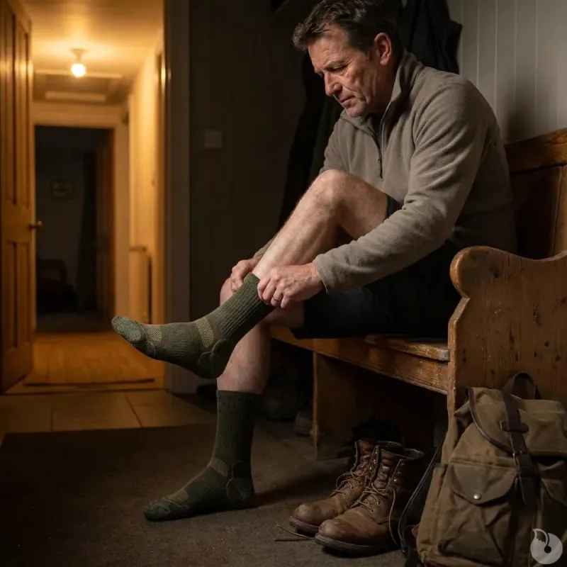 Chaussettes mérino performances kaki 50% laine - Multimatière