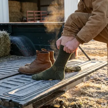 Chaussettes mérino performances kaki 50% laine - Multimatière