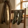 Lot de 2 paires chaussettes chasse kaki motif canard / cerf