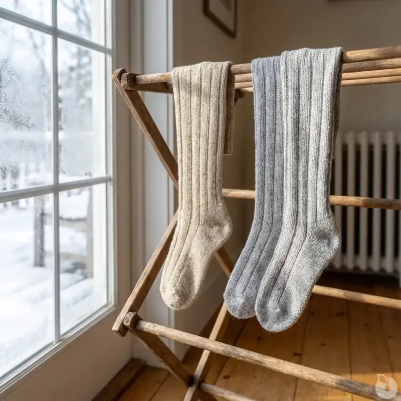Lot de 2 paires de chaussettes hautes chinée grise et beige