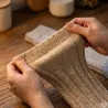 Lot de 2 paires de chaussettes hautes chinée grise et beige