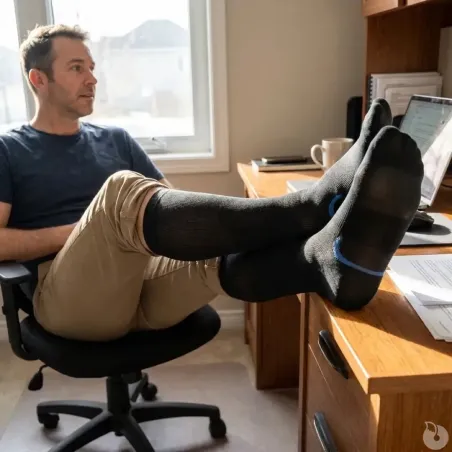 Mi-bas anti-fatigue Noir - Confort et soutien au quotidien