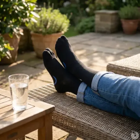 Mi-bas anti-fatigue Noir - Confort et soutien au quotidien