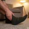 Chaussettes mi-hautes cerf kaki laine mérino 40% polyamide