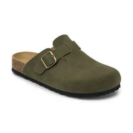 Sabots Homme AYOKA en Cuir Kaki - Modèle Soube