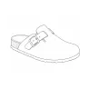 Sabots Pob en Cuir Gris Clair - Femme - Ayoka