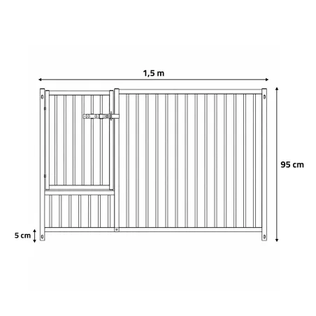 Panneau pour parc à chiot 1,5m avec porte 3/4 - Hauteur 95cm