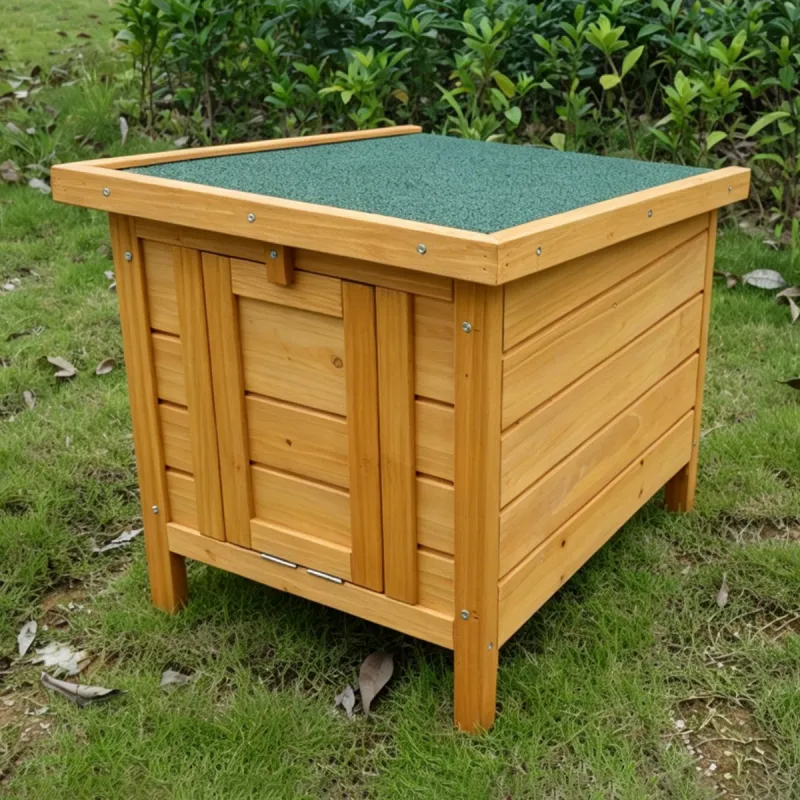 Nichoir cube en bois de pin 42x52x43,5 cm - Abri polyvalent pour animaux