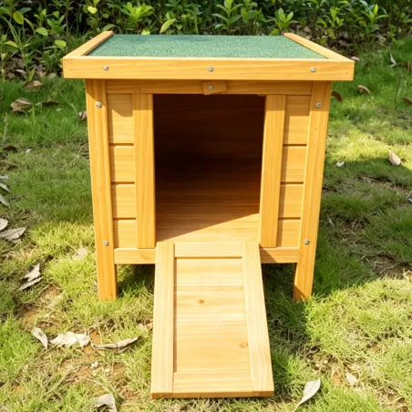 Nichoir cube en bois de pin 42x52x43,5 cm - Abri polyvalent pour animaux