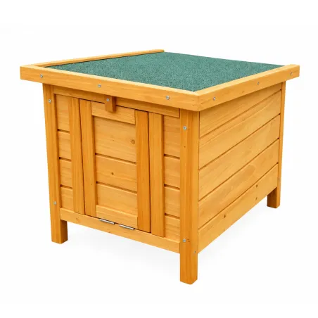 Nichoir cube en bois de pin 42x52x43,5 cm - Abri polyvalent pour animaux