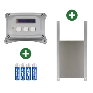 Kit Portier Breedsafe pro +1 trappe poules + 1 trappe canards + 4 piles avec programmation et/ou sonde lumineuse Libellé