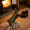 Chaussettes mérino kaki 40% laine 40% acrylique 15% polyamide