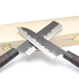 Coffret 2 Couteaux Japonais Nakiri & Santoku - Artisanat Traditionnel