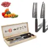 Coffret 2 Couteaux Japonais Nakiri & Santoku - Artisanat Traditionnel