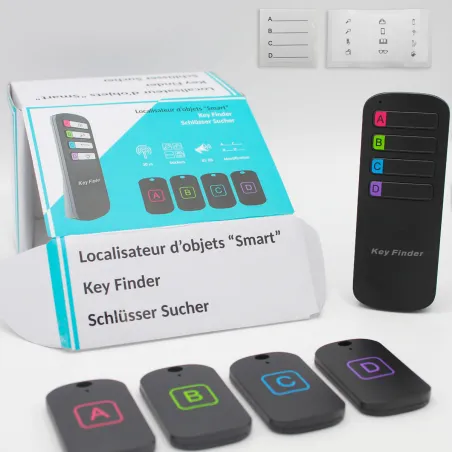 Localisateur d'Objets Intelligent avec 4 Récepteurs - Retrouvez Vos Affaires en un Clic