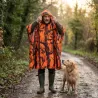 Poncho imperméable polyester enduit orange taille unique