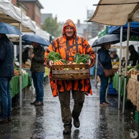 Poncho imperméable polyester enduit orange taille unique