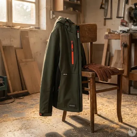Veste Softshell Trystan Kaki/Noir Herock M à 3XL – Déperlante & robuste
