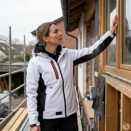 Veste Softshell Trystan Blanc/Noir Herock M à 3XL – Coupe-vent & déperlante