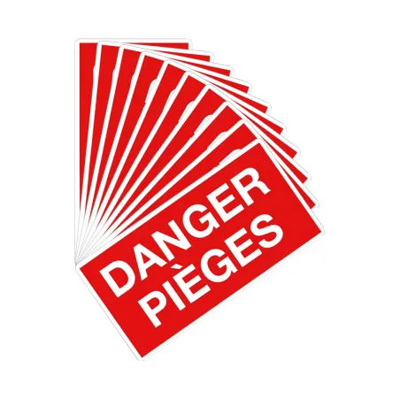 Lot de 10 panneaux Danger pièges Akilux 26 x 20 cm | Ducatillon