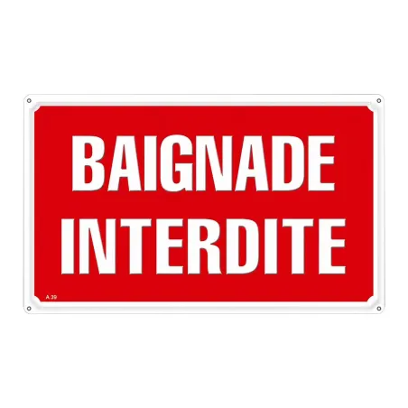Lot de 5 panneaux Baignade interdite aluminium 30 x 20 cm | Ducatillon