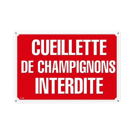 Lot de 10 panneaux Cueillette de champignons interdite Akilux 26 x 20 cm | Ducatillon