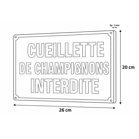 Lot de 10 panneaux Cueillette de champignons interdite Akilux 26 x 20 cm | Ducatillon