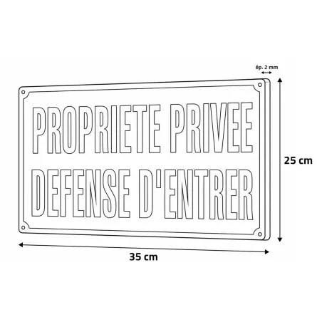 Panneau Propriété privée Défense d'entrer aluminium 35 x 25 cm | Ducatillon