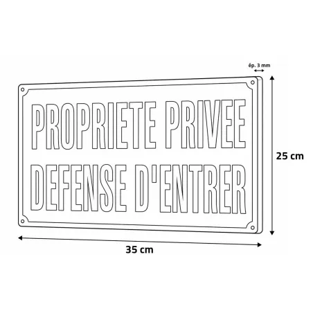 Lot de 10 Panneaux PROPRIETE PRIVEE DEFENSE D'ENTRER Akilux 35 x 25cm