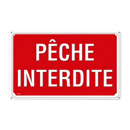 Panneau PÊCHE INTERDITE Akilux 26X20cm à l'unité