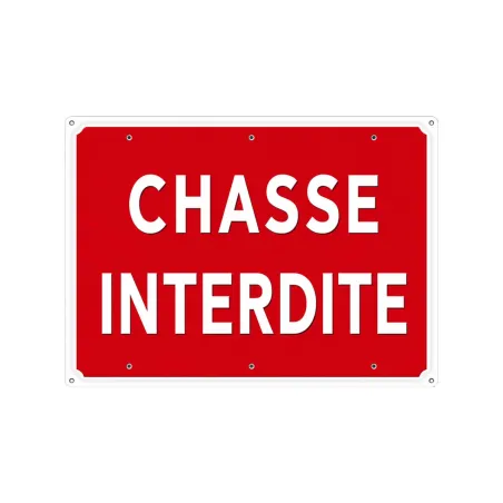Lot de 5 Panneaux « Chasse interdite » Alu 26x20cm 
